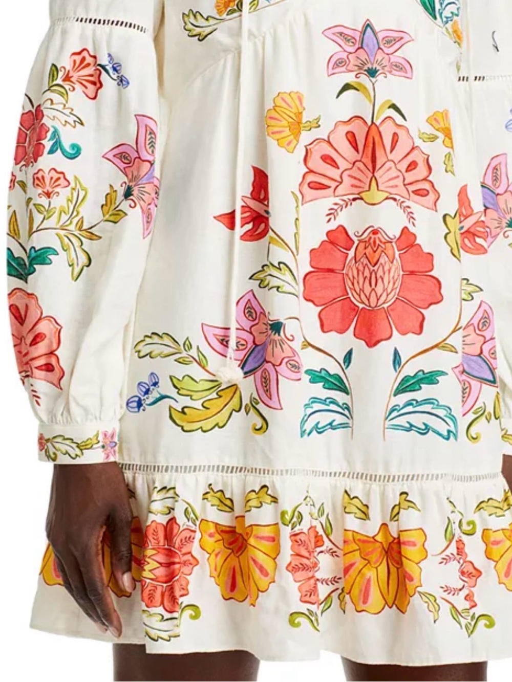 FARM Rio Floral Insects Mini Dress, Linen, Size Large - Picture 5 of 13
